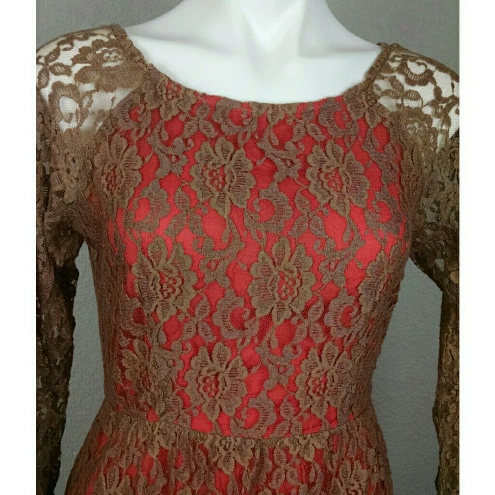 Flying Tomato Lace Flower Llined Dress Size Medium - Picture 5 of 10